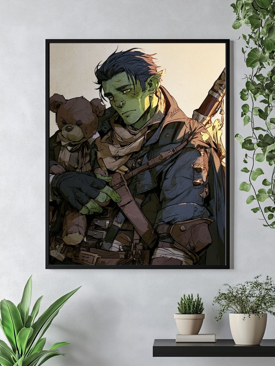 Fantasy Orc Portrait Poster. — room view 4