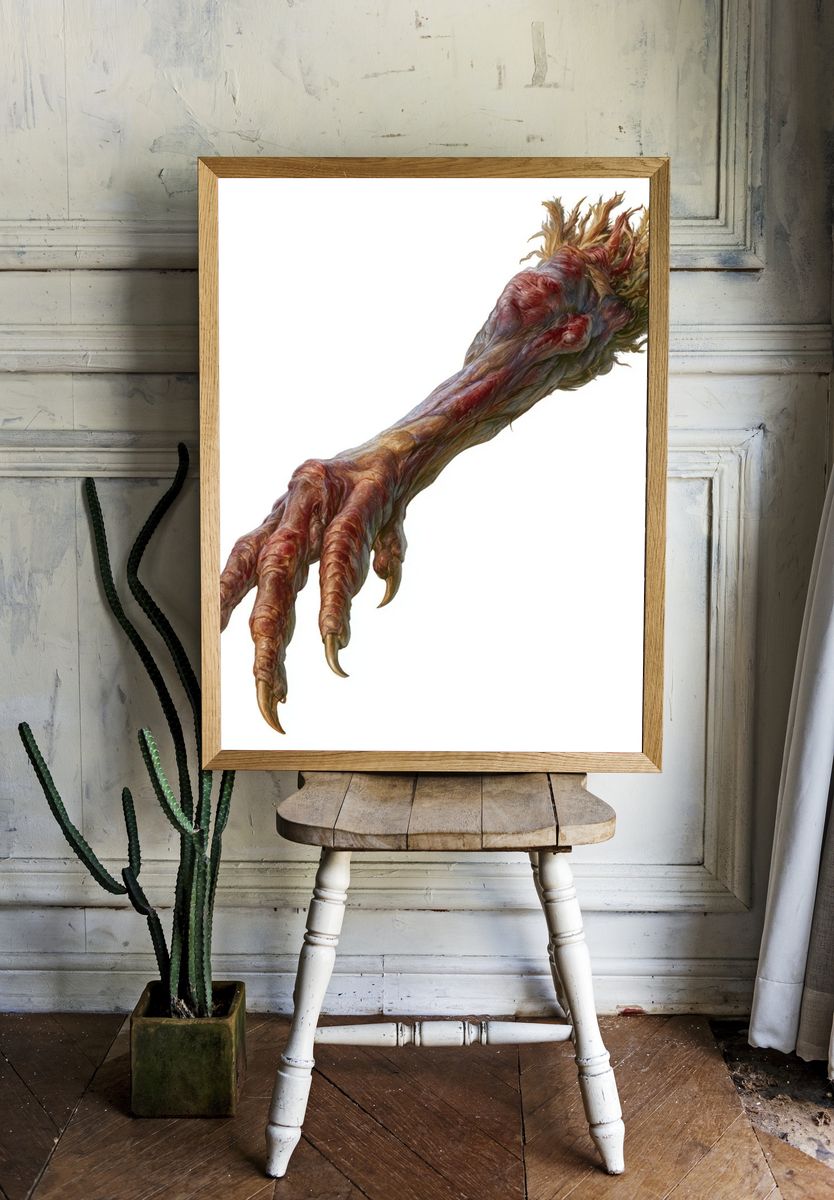 Monster Clawed Arm Illustration Poster. — room view 1