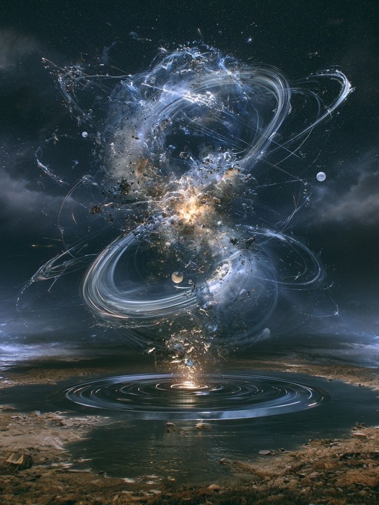 Cosmic Vortex Surrealism Poster. poster — illustration art