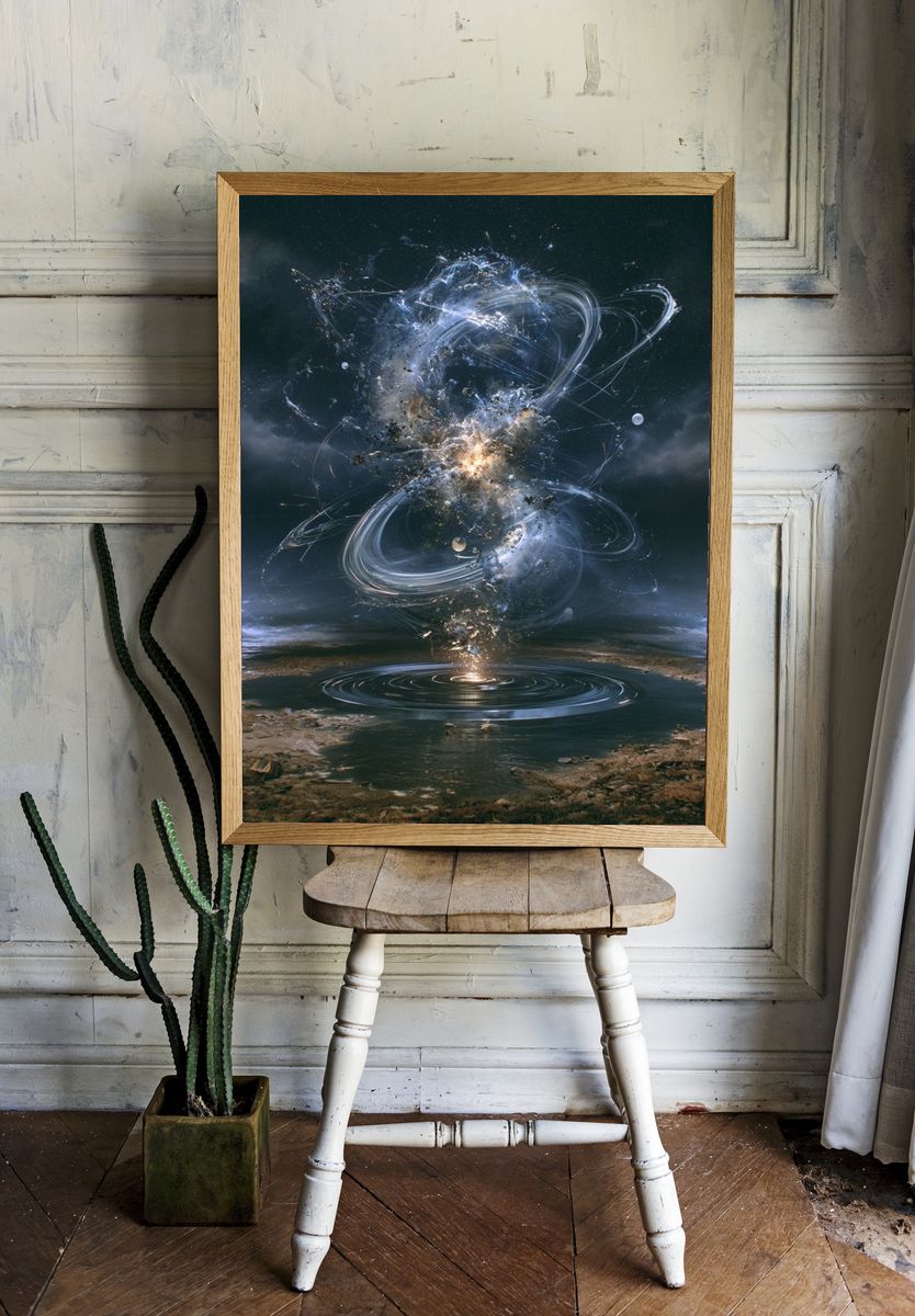 Cosmic Vortex Surrealism Poster. room preview