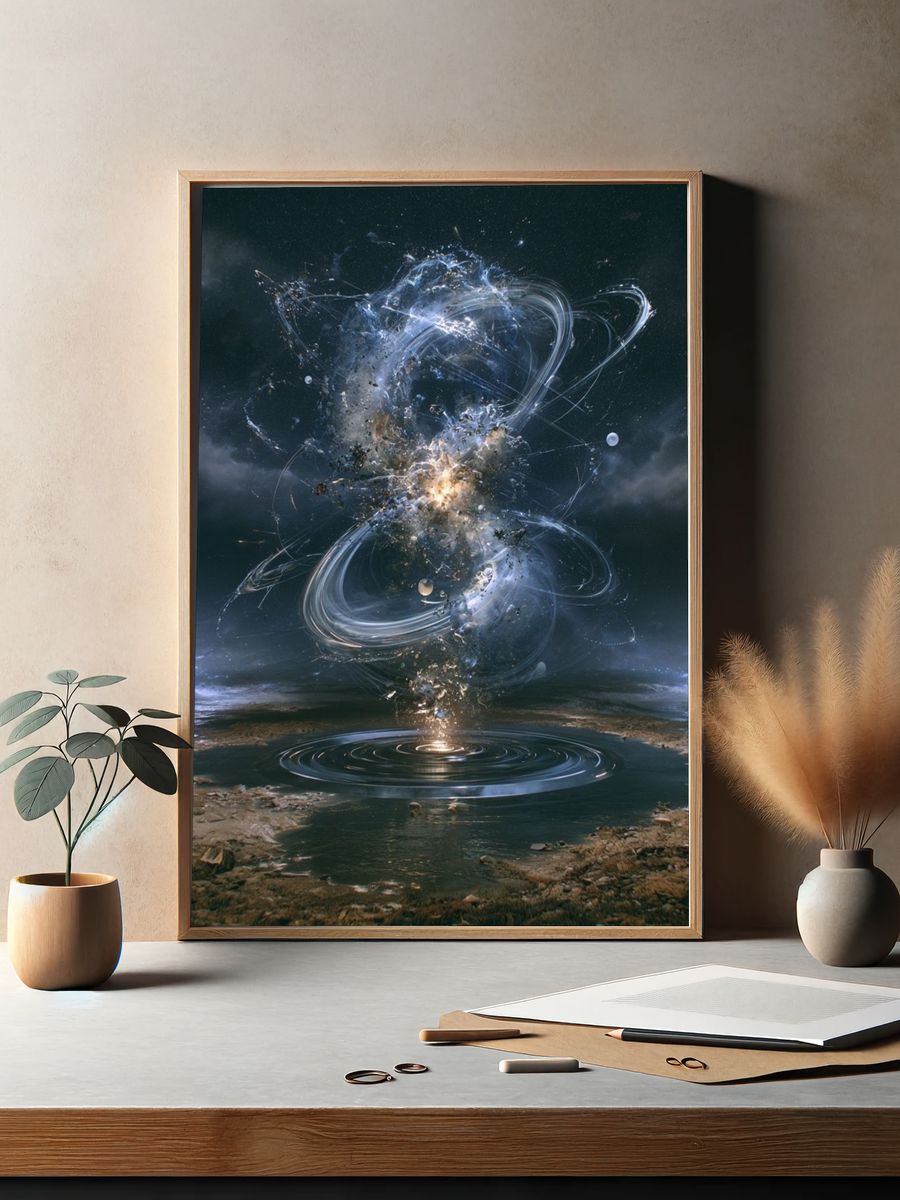 Cosmic Vortex Surrealism Poster. — room view 2
