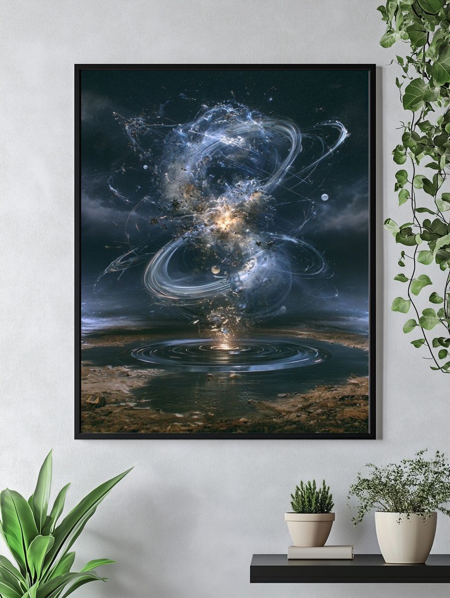 Cosmic Vortex Surrealism Poster. — room view 4