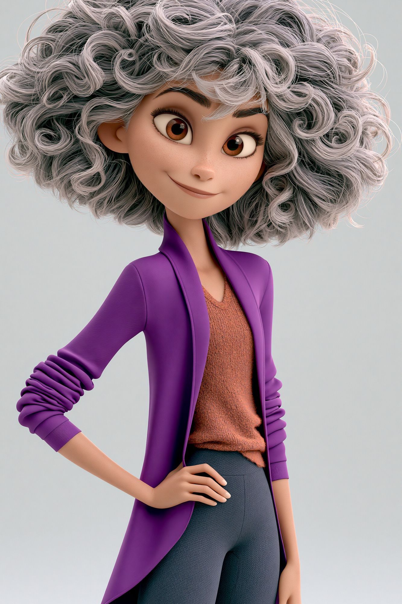 Curly-Haired Character Illustration Poster. poster — illustration art