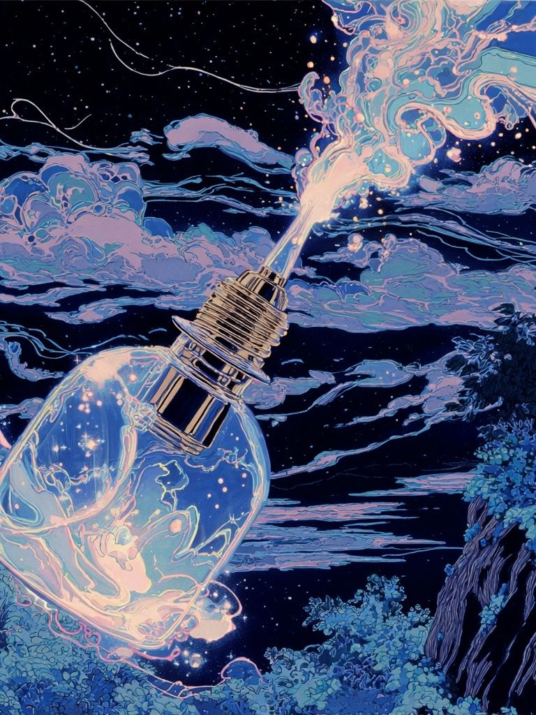 Cosmic Light Bulb Illustration Poster. poster detail