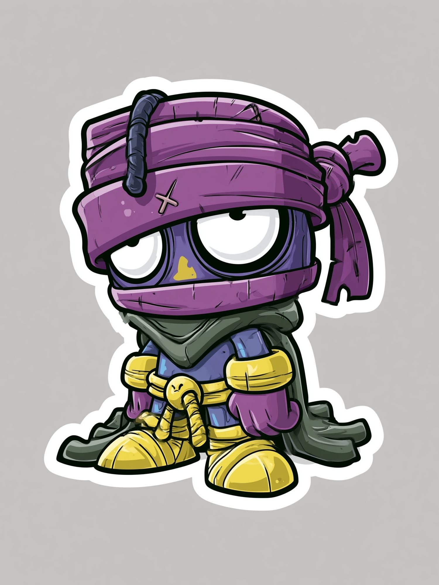 Purple Ninja Cartoon Print. poster detail
