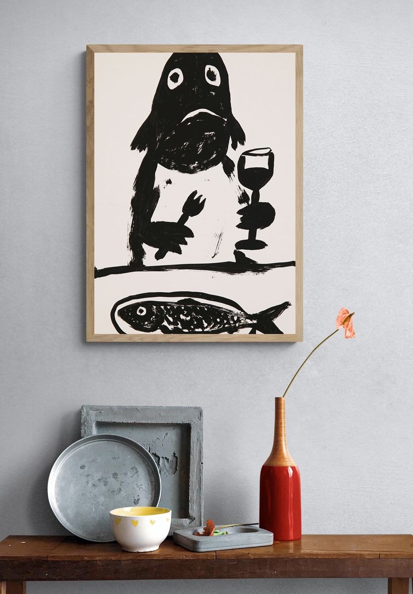 Fish and Ghost Ink Poster. — room view 3
