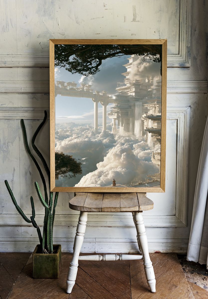 Cloud City Temple Fantasy Print. room preview