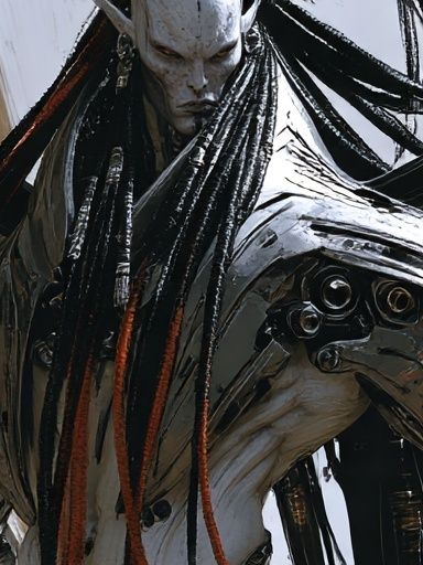 Alien Warrior Portrait Print. poster — illustration art