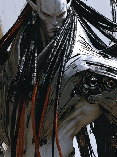 Alien Warrior Portrait Print. poster