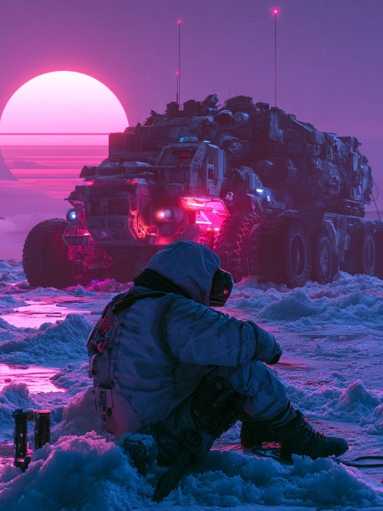 Neon Arctic Sci-Fi Poster. poster detail