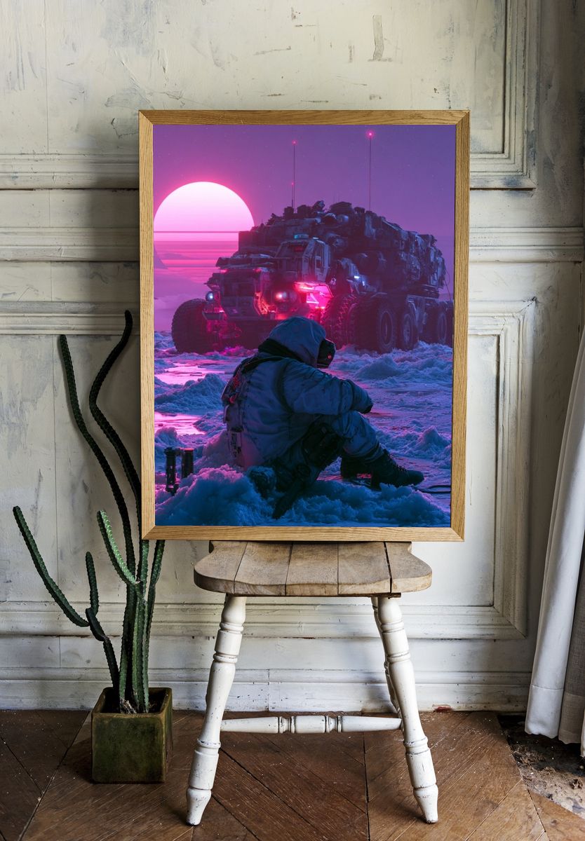 Neon Arctic Sci-Fi Poster. — room view 1