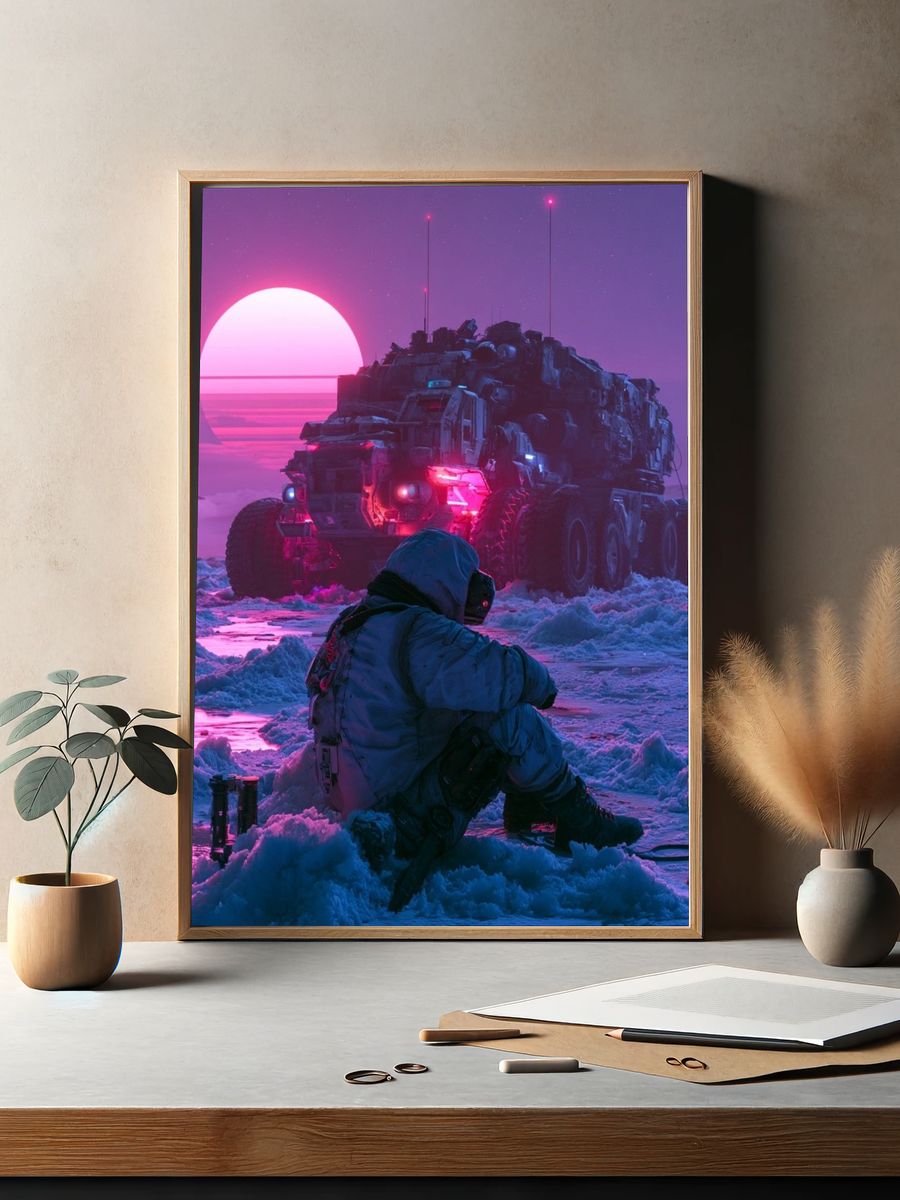 Neon Arctic Sci-Fi Poster. — room view 2