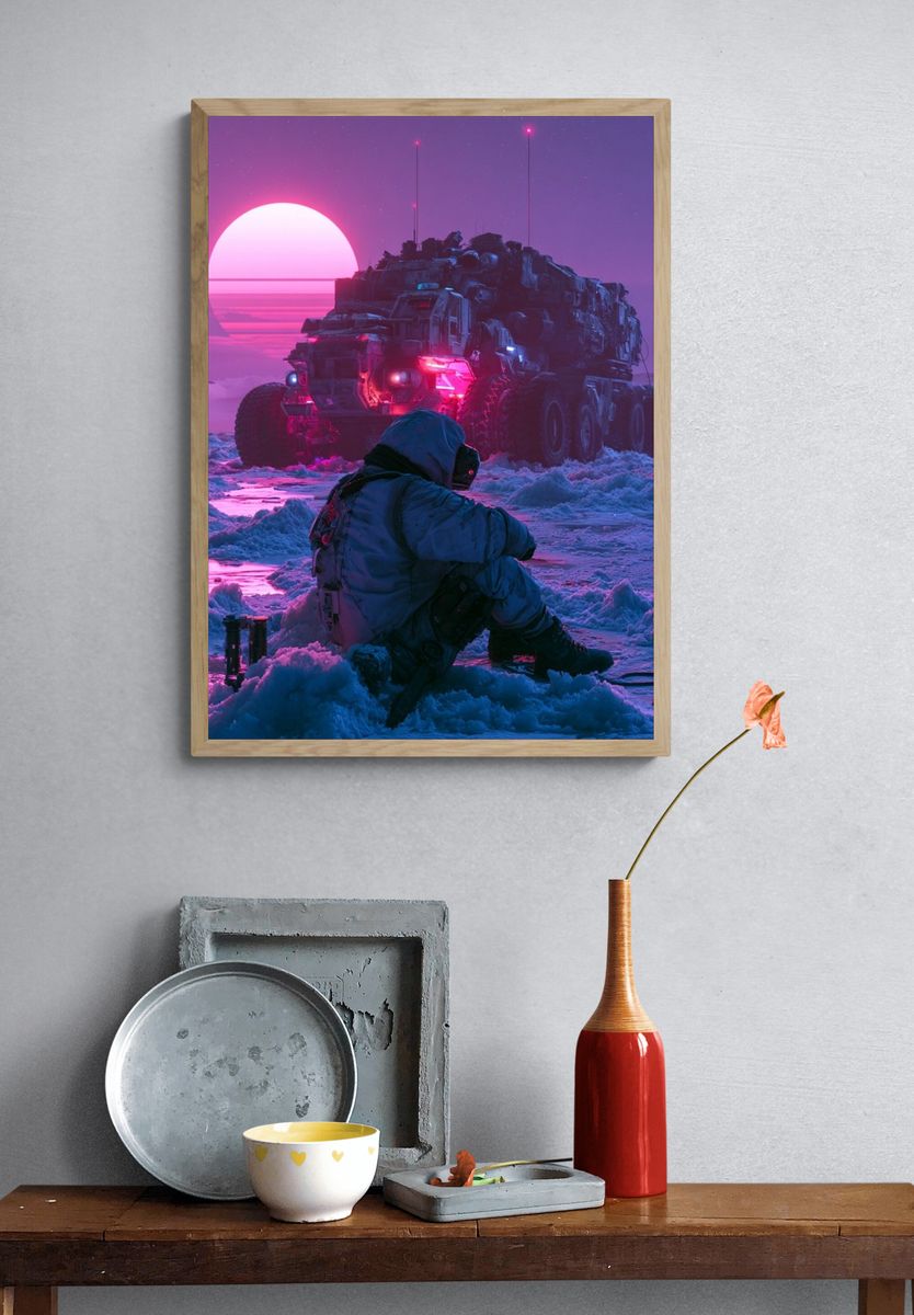 Neon Arctic Sci-Fi Poster. — room view 3