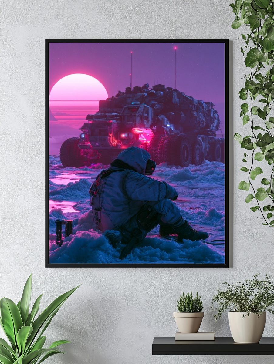 Neon Arctic Sci-Fi Poster. — room view 4