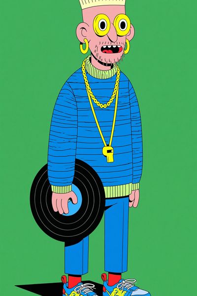 Punk Vinyl Character Illustration Poster.