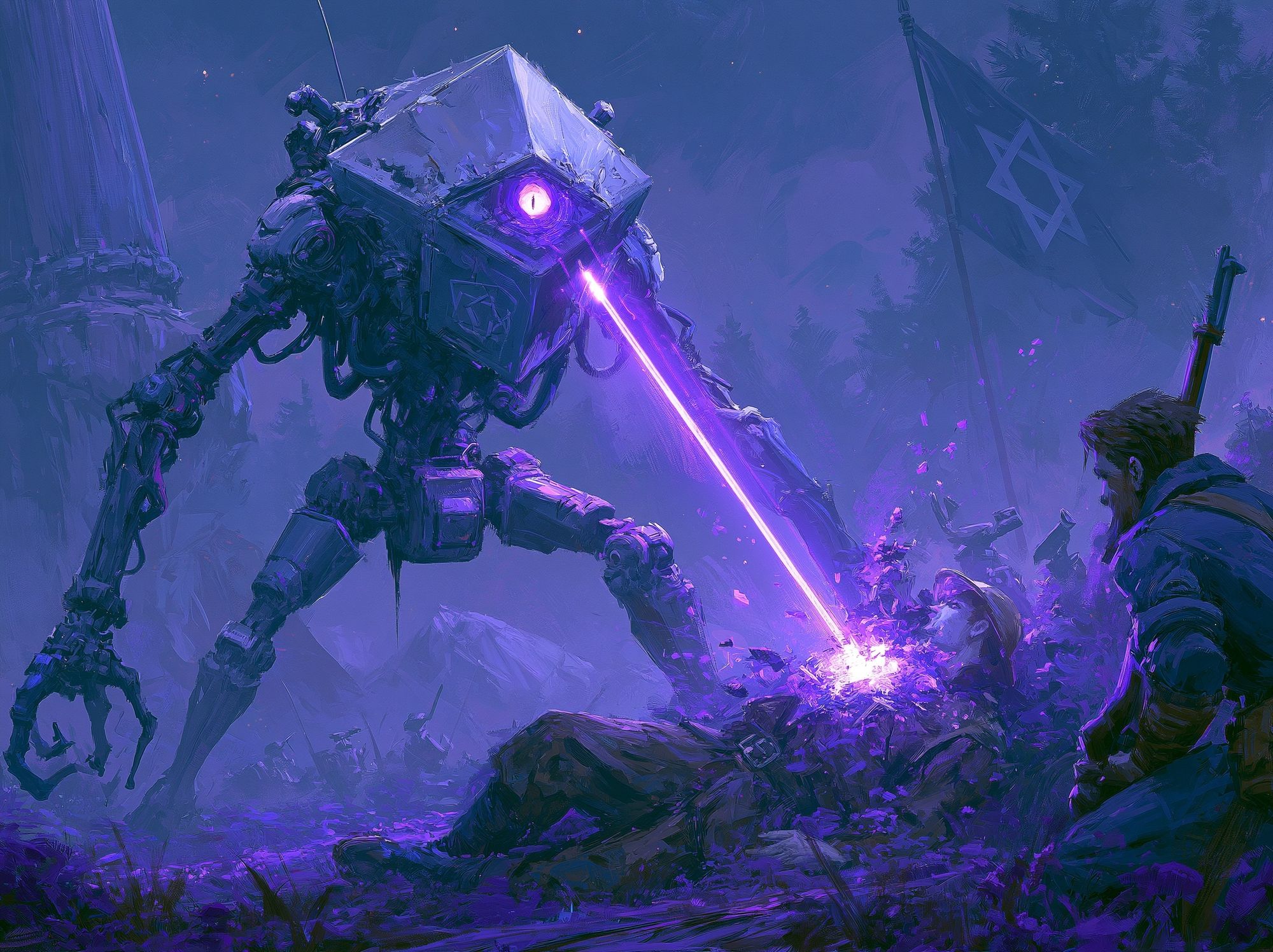 Sci-Fi Battle Mech Illustration Poster. poster — illustration art