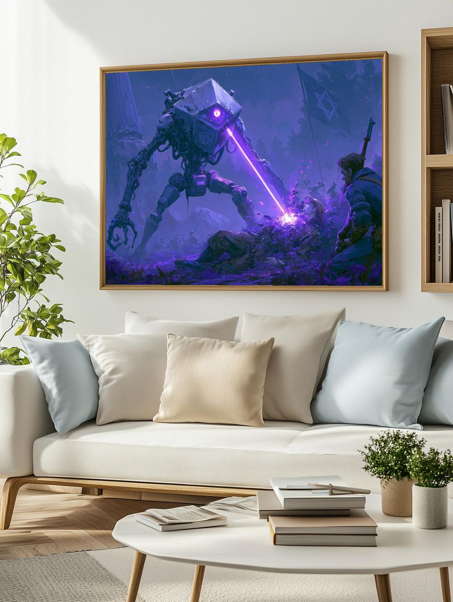Sci-Fi Battle Mech Illustration Poster. — room view 2