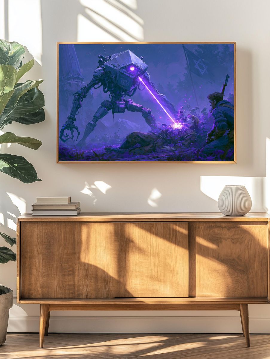 Sci-Fi Battle Mech Illustration Poster. — room view 3