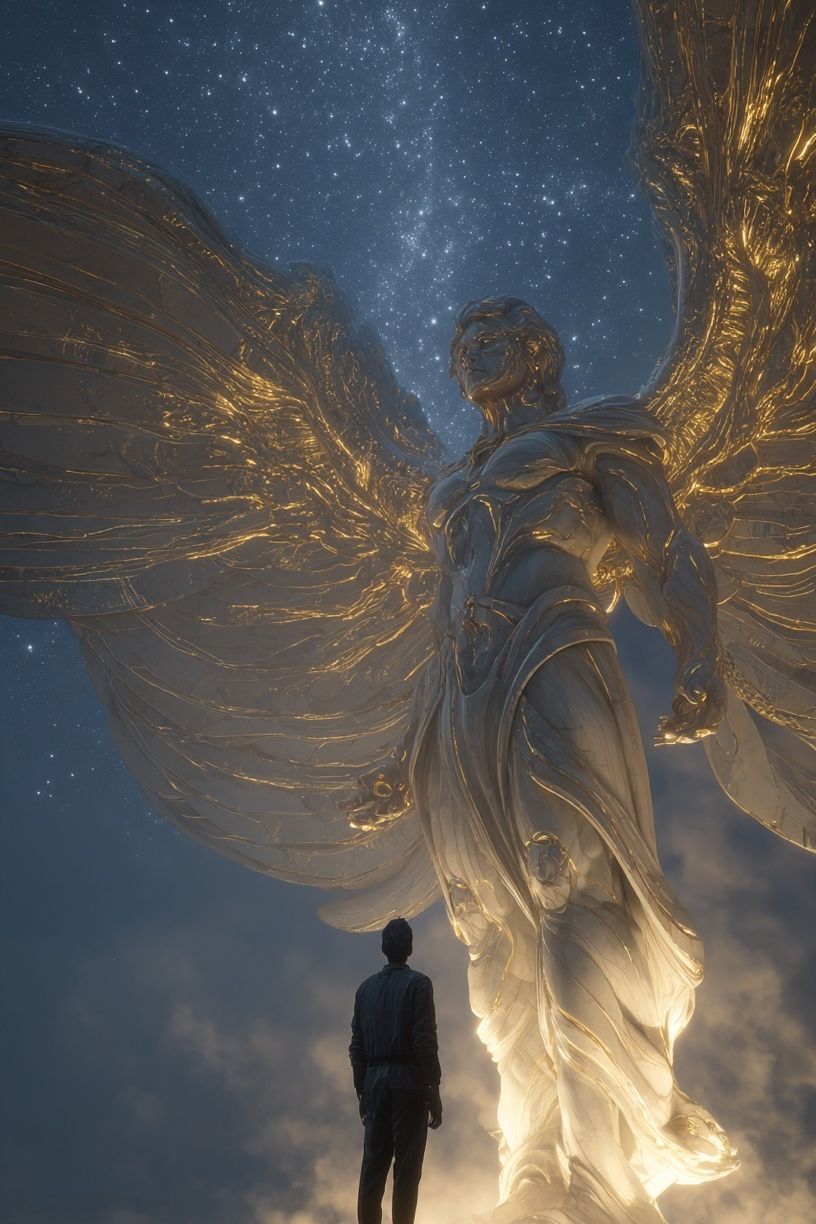 Celestial Guardian Fantasy Print. poster — illustration art
