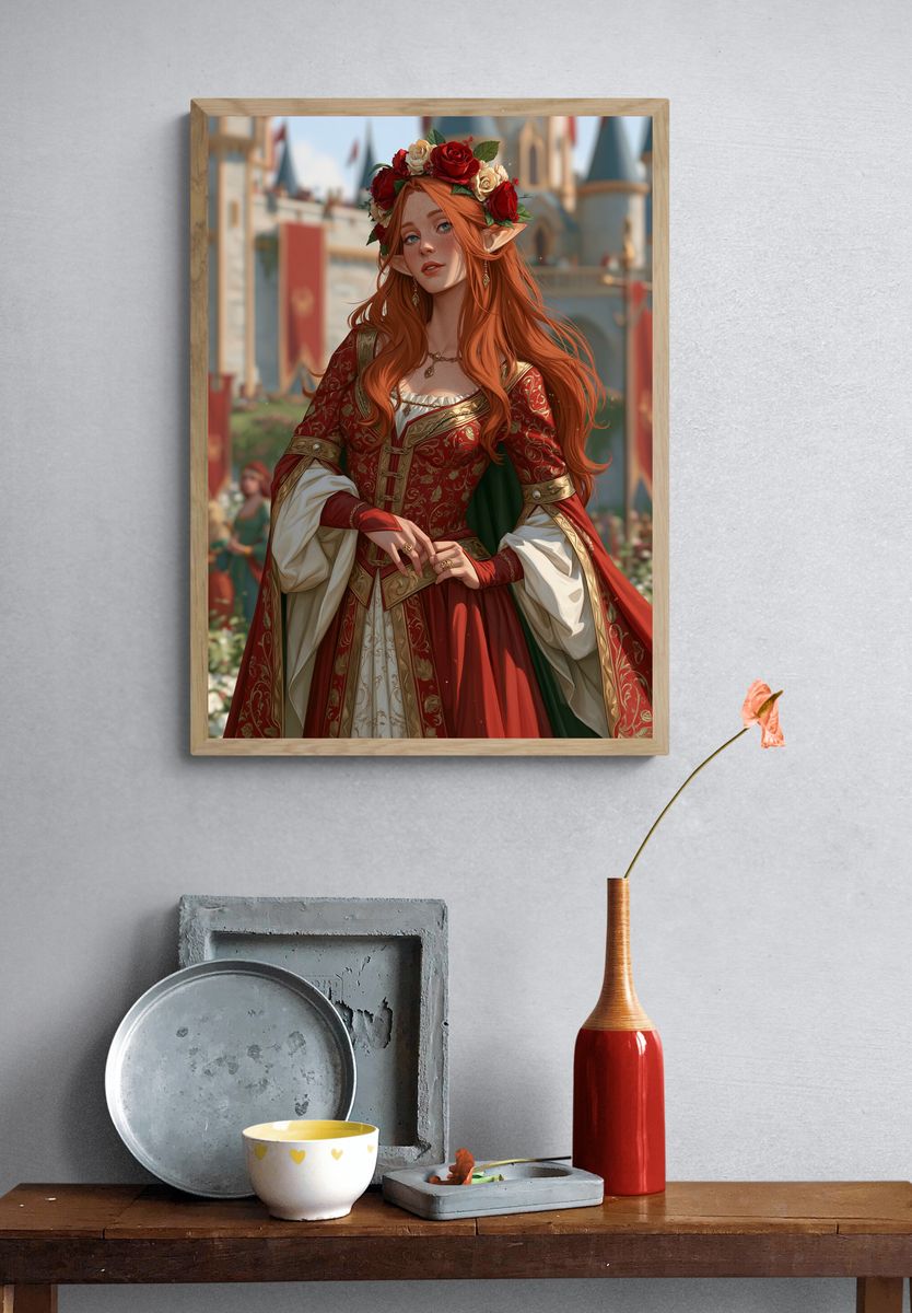 Elven Princess Fantasy Illustration Poster. — room view 3