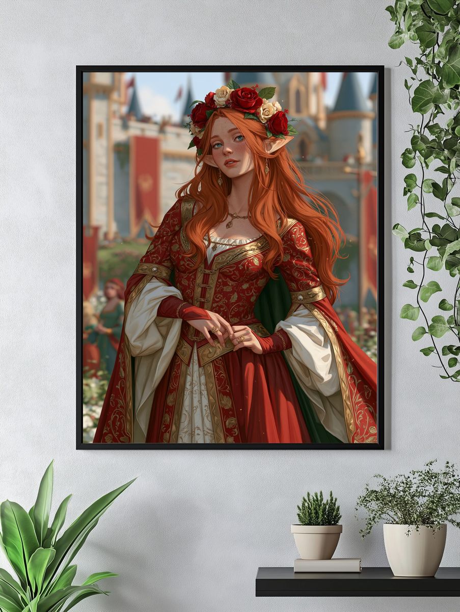 Elven Princess Fantasy Illustration Poster. — room view 4