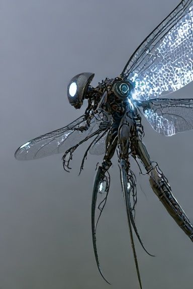 Cyber Dragonfly Illustration Poster. poster detail