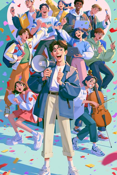 Student Celebration Digital Art Poster. poster print