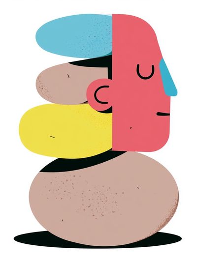 Abstract Face Stack Poster.
