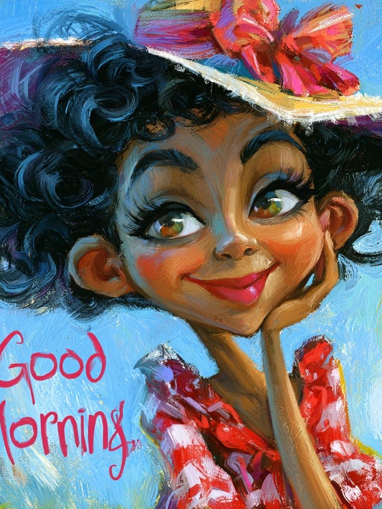 Good Morning Girl Illustration Poster. poster — illustration art