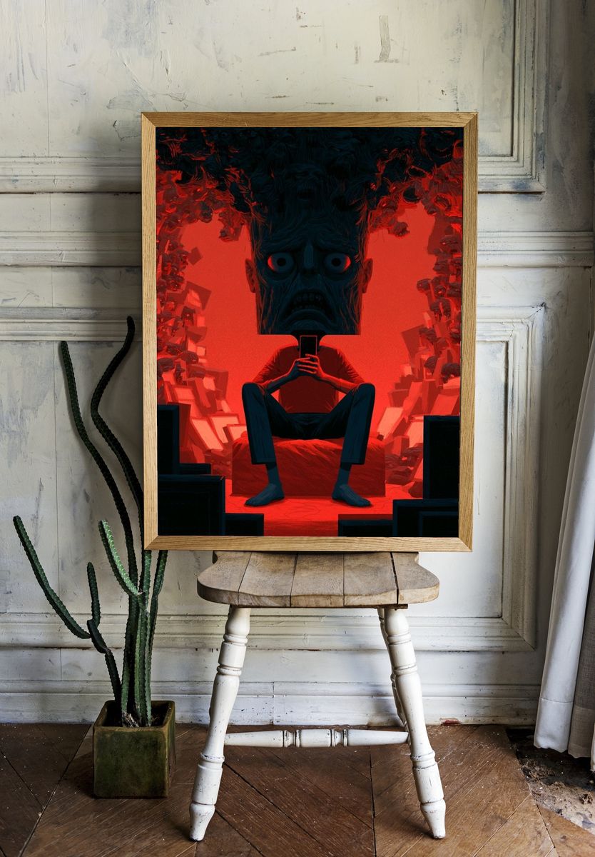 Surreal Red Nightmare Poster. room preview
