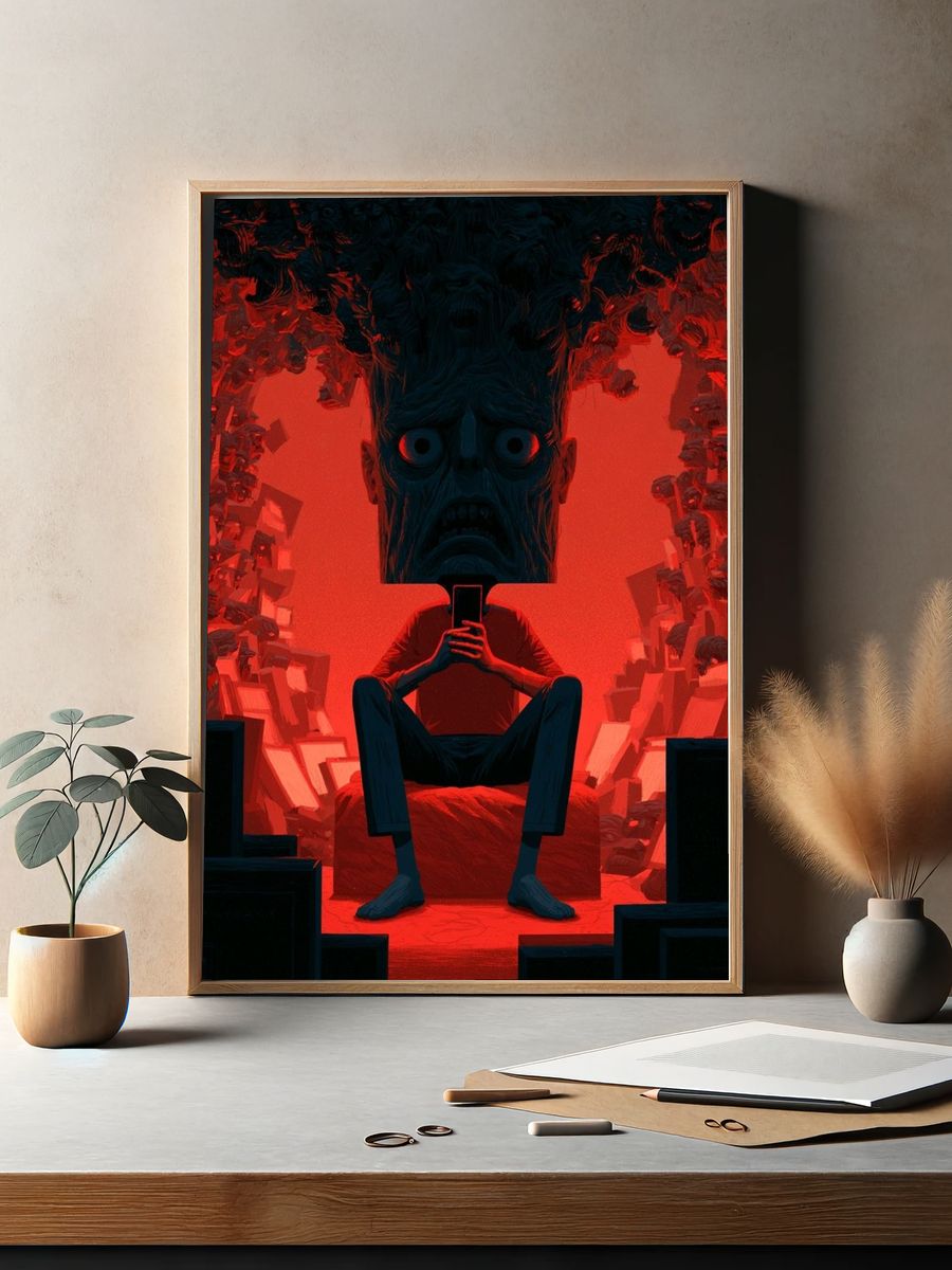 Surreal Red Nightmare Poster. — room view 2