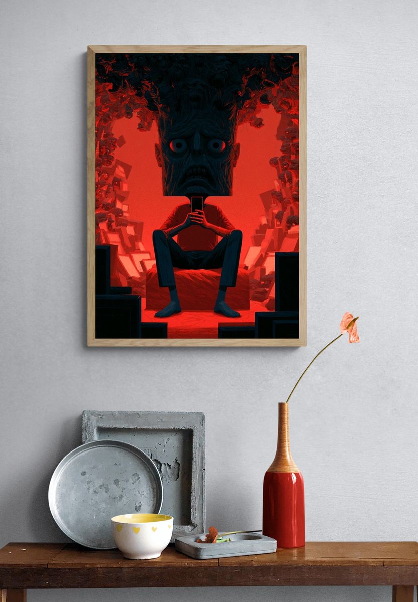 Surreal Red Nightmare Poster. — room view 3