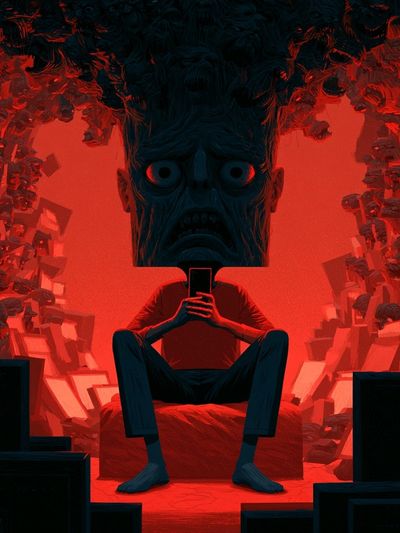 Surreal Red Nightmare Poster. poster