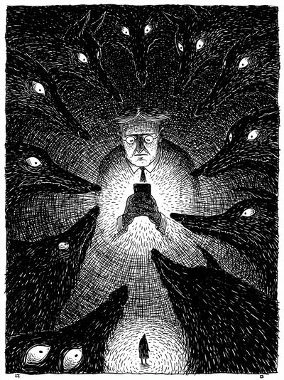 Surreal Shadow Figures Print.