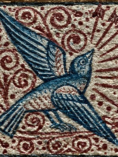 Blue Bird Folk Art Print. poster