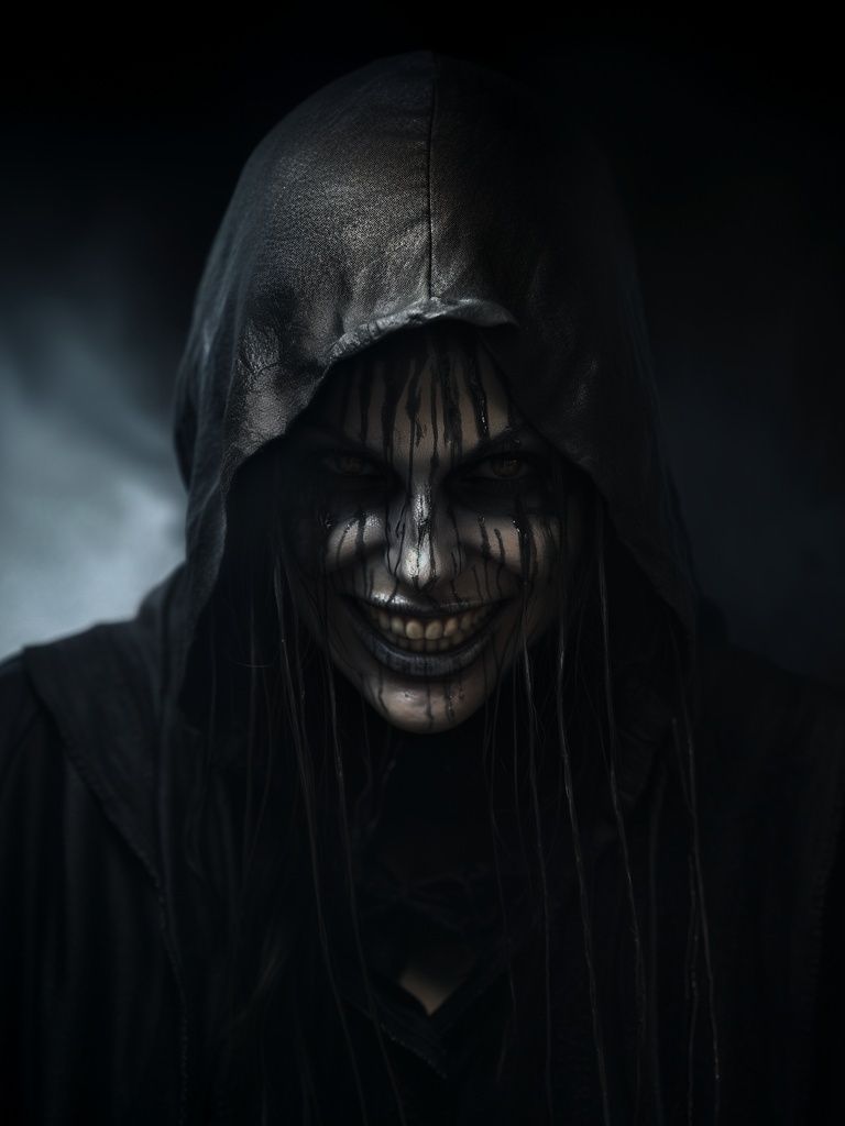 Dark Hooded Figure Horror Poster. poster — illustration art