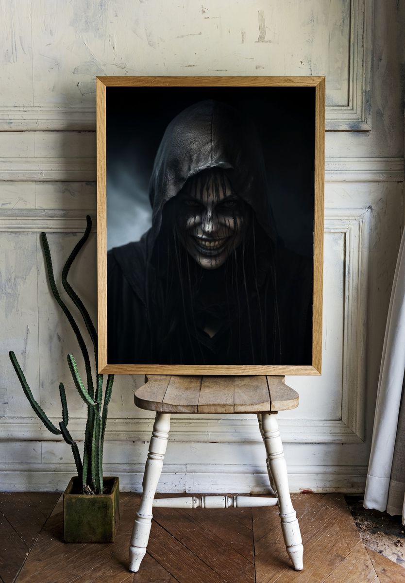 Dark Hooded Figure Horror Poster. — room view 1