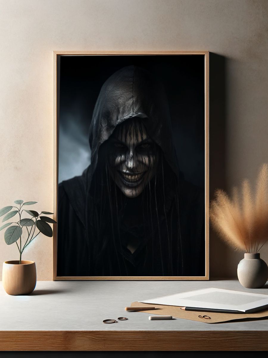 Dark Hooded Figure Horror Poster. — room view 2