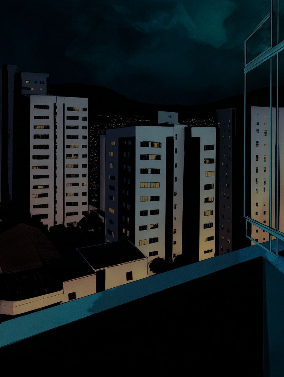 Night City Skyline — Illustration Print. poster — illustration art