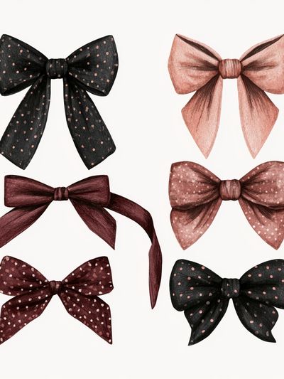 Ribbon Bow Watercolor Print. poster