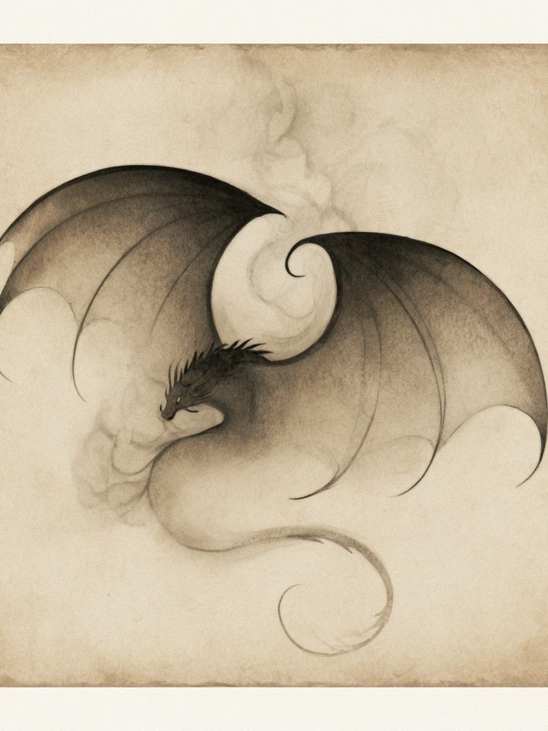 Dragon Ink Illustration Poster. poster — illustration art