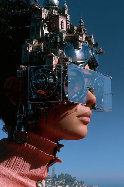 Futuristic City Portrait Print.