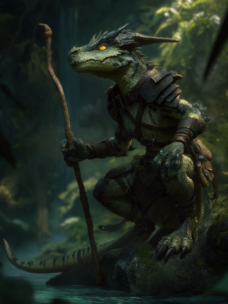Forest Dragon Guardian Fantasy Print. poster — illustration art