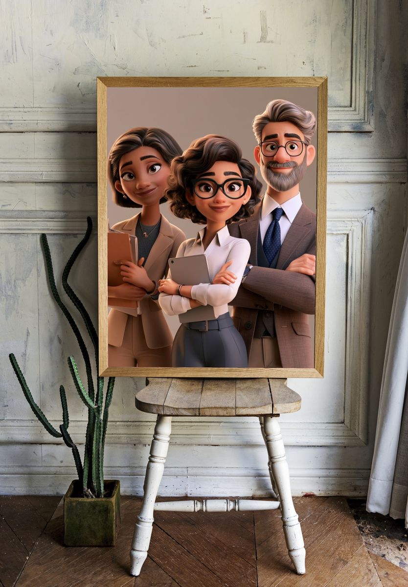 Professional Team Portrait Illustration Poster. — room view 1