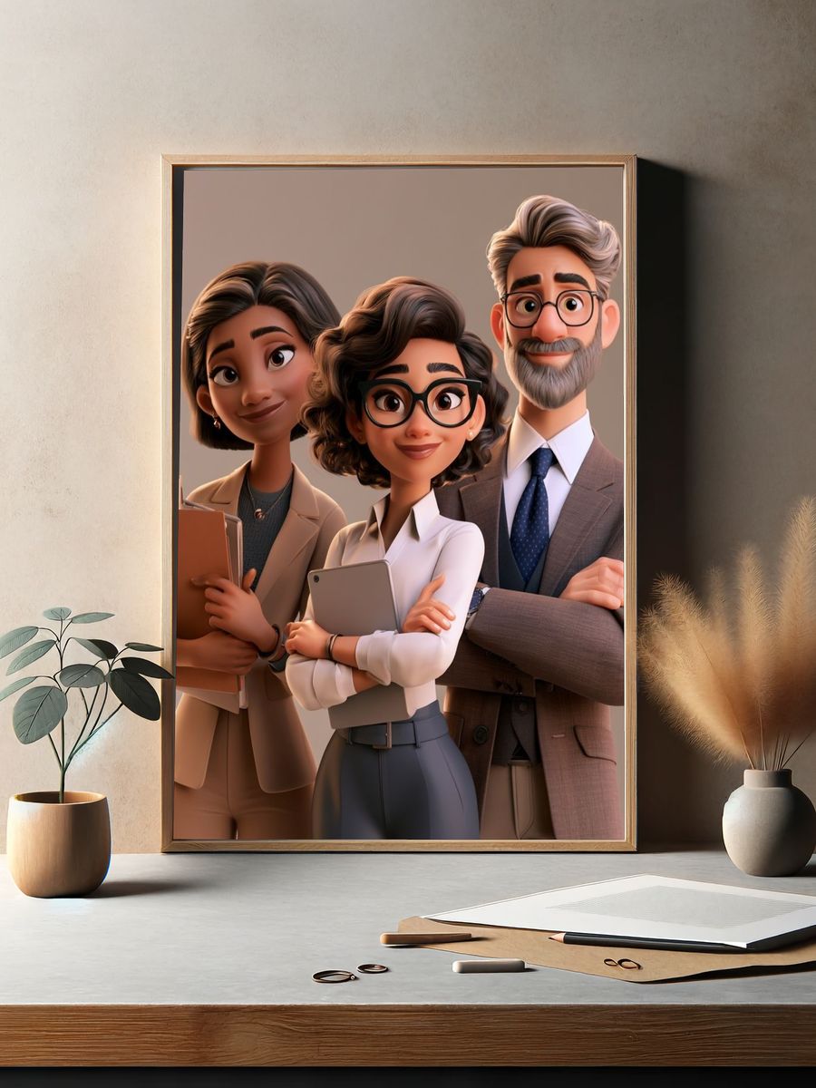 Professional Team Portrait Illustration Poster. — room view 2