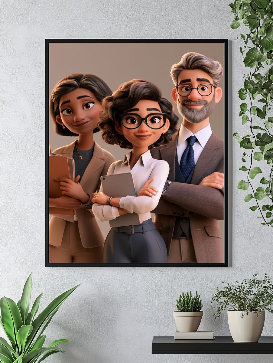 Professional Team Portrait Illustration Poster. — room view 4