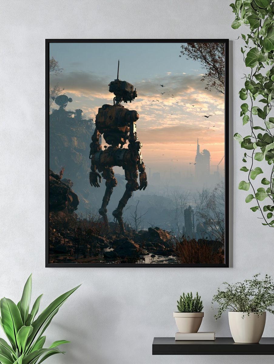 Mech at Sunrise Sci-Fi Poster. — room view 4