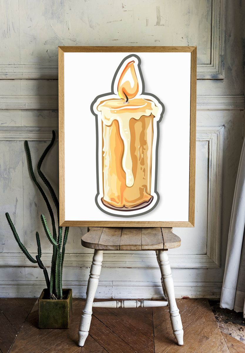 Melting Candle Illustration Poster. room preview