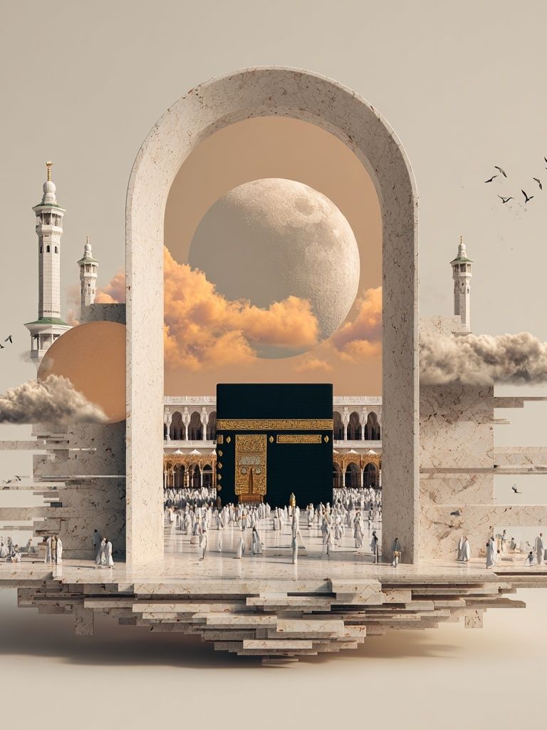 Kaaba Dreamscape Illustration Poster. poster detail