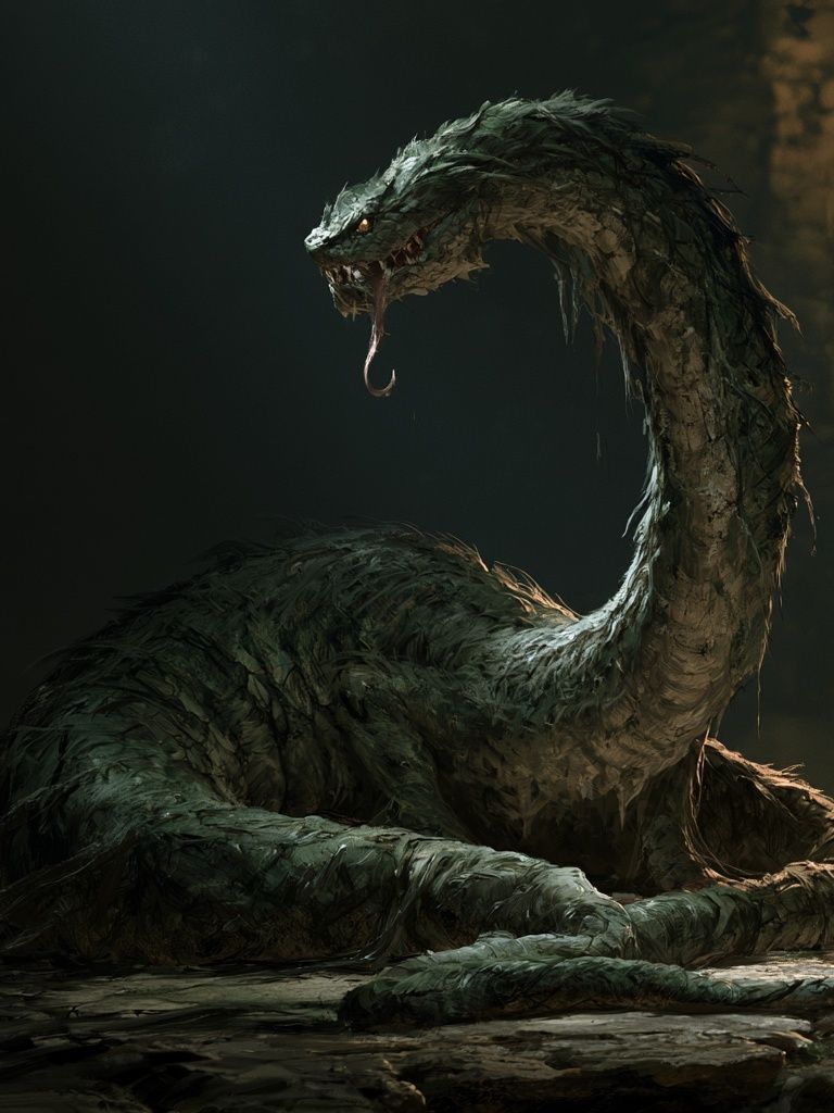 Serpent Dragon Fantasy Poster. poster — illustration art